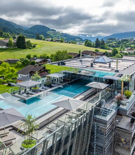 Hotel in summer aerial