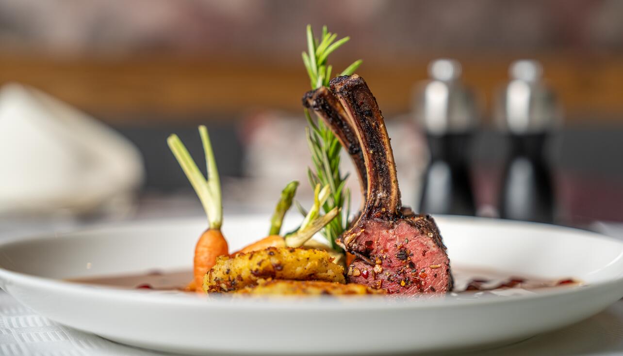 Deliciously prepared lamb shank.