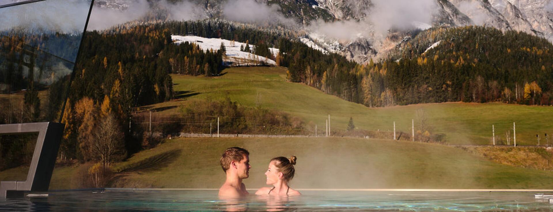 couples in the infinity pool