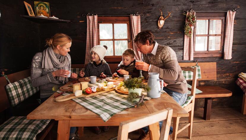 overnight stay in a hut with the family