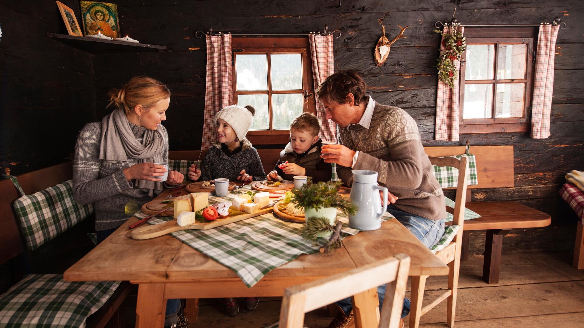 overnight stay in a hut with the family