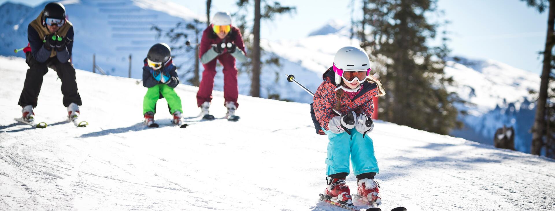 family skiing holiday ski resort Leogang